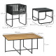 Outsunny 10 Seater Rattan Cube Garden Furniture Set, Rattan Dining Set with Cushions, Outdoor Dining Table and Chairs with 6 Arm