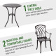 Outsunny 3 Pieces Garden Dining Set for 2, Cast Aluminium Outdoor Dining Set with 2 Armchairs and Round Dining Table with Paraso