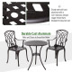 Outsunny 3 Pieces Garden Dining Set for 2, Cast Aluminium Outdoor Dining Set with 2 Armchairs and Round Dining Table with Paraso