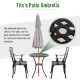 Outsunny 3 Pieces Garden Dining Set for 2, Cast Aluminium Outdoor Dining Set with 2 Armchairs and Round Dining Table with Paraso
