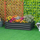 Outsunny Raised Beds for Garden, Galvanized Outdoor Planters, for Herbs and Vegetables, Use for Patio, Backyard, Balcony, Grey