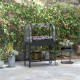 Outsunny Raised Planter with Greenhouse Cover, Mobile Elevated Garden Bed with Wheels and Bottom Shelf for Vegetables, Dark Grey