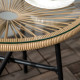 Outsunny Rattan Side Table, Round Outdoor Coffee Table, with Round PE Rattan and Tempered Glass Table Top for Patio, Garden, Bal