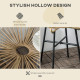 Outsunny Rattan Side Table, Round Outdoor Coffee Table, with Round PE Rattan and Tempered Glass Table Top for Patio, Garden, Bal