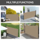 Outsunny Retractable Side Awning, Outdoor Privacy Screen for Garden, Hot Tub, Balcony, Terrace, Pool, 400 x 160cm, Khaki