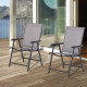 Outsunny Set of 2 Folding Garden Chairs, Metal Frame Garden Chairs Outdoor Patio Park Dining Seat with Breathable Mesh Seat, Gre