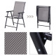 Outsunny Set of 2 Folding Garden Chairs, Metal Frame Garden Chairs Outdoor Patio Park Dining Seat with Breathable Mesh Seat, Gre