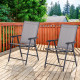 Outsunny Set of 2 Folding Garden Chairs, Metal Frame Garden Chairs Outdoor Patio Park Dining Seat with Breathable Mesh Seat, Gre