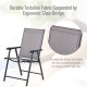 Outsunny Set of 2 Folding Garden Chairs, Metal Frame Garden Chairs Outdoor Patio Park Dining Seat with Breathable Mesh Seat, Gre