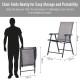 Outsunny Set of 2 Folding Garden Chairs, Metal Frame Garden Chairs Outdoor Patio Park Dining Seat with Breathable Mesh Seat, Gre