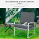 Outsunny Set of 2 Garden Seat and Back Cushion Set, Replacement Cushions for Outdoor Furniture with Seat Cushion and Back Cushio