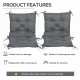 Outsunny Set of 2 Garden Chair Cushions 50W x 98L x 8D cm Comfortable Seat Pad with Backrest for Sunbeds, Rocking Chairs, Lounge