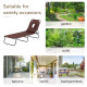 Outsunny Outdoor Foldable Sun Lounger, 4 Level Adjustable Backrest Reclining Sun Lounger Chair with Pillow and Reading Hole, Bro