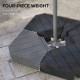 Outsunny Umbrella Weights for Cantilever Parasols, Set of 4 Heavy Duty Parasol Base Weights, 80kg Sand or 60kg Water Filled, Bla
