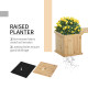 Outsunny 37L Wooden Garden Planter &amp; Bench Combination Garden Raised Bed Patio Park Natural 176 x 38 x 40 cm