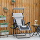 Outsunny Zero Gravity Lounger Chair, Folding Reclining Patio Chair with Shade Cover, Cup Holder, Soft Cushion and Headrest for P
