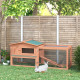 Pawhut Wooden Rabbit Hutch Guinea Pig hutch House 2 Tier with Rabbit Run for Outdoor Garden Backyard, 85 x 24 x 57cm