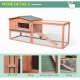Pawhut Wooden Rabbit Hutch Guinea Pig hutch House 2 Tier with Rabbit Run for Outdoor Garden Backyard, 85 x 24 x 57cm