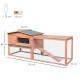 Pawhut Wooden Rabbit Hutch Guinea Pig hutch House 2 Tier with Rabbit Run for Outdoor Garden Backyard, 85 x 24 x 57cm