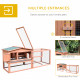 Pawhut Wooden Rabbit Hutch Guinea Pig hutch House 2 Tier with Rabbit Run for Outdoor Garden Backyard, 85 x 24 x 57cm