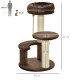 PawHut 65cm Cat Tree, Cat Tower for Kittens, Small Cat Condo with Sisal Scratching Posts, Hanging Rope, Perches - Brown