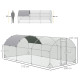 PawHut Galvanised Chicken Coop Hen House w/ Cover 5.7 x 2.8 x 2m
