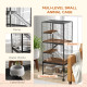 PawHut Rolling Chinchilla Cage, Small Animal Cage for Ferrets w/ Three Doors, Storage, Shelf, Tray Tray, Bowl, Water Bottle
