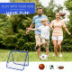 Double Sided Football Rebounder Net, Football Rebound Goal with Five Adjustable Angles, Blue