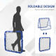 Double Sided Football Rebounder Net, Football Rebound Goal with Five Adjustable Angles, Blue