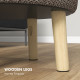 Round Linen-Look Storage Ottoman - Light Grey