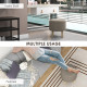 Round Linen-Look Storage Ottoman - Light Grey