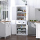 Freestanding Kitchen Cupboard, 184cm Tall Storage Cabinet with Doors and Shelves, Traditional Colonial 4-Door Kitchen Pantry Cup