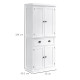 Freestanding Kitchen Cupboard, 184cm Tall Storage Cabinet with Doors and Shelves, Traditional Colonial 4-Door Kitchen Pantry Cup