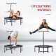 40&#039;&#039; Fitness Trampoline with Adjustable Handle, Rebounder Trampoline Mini Jumper for Indoor Exercise Workout, Support Up to 100k