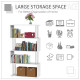 S Shape Bookcase, 5 Tiers Bookshelf, Modern Freestanding Storage Shelf for Home Office, Study, Living Room, 80 x 30 x 145cm, Whi