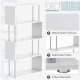 S Shape Bookcase, 5 Tiers Bookshelf, Modern Freestanding Storage Shelf for Home Office, Study, Living Room, 80 x 30 x 145cm, Whi