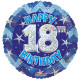 Blue Holographic Happy 18th Birthday Balloon (18 inch)