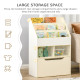 Kids Bookshelf, Toy Organiser, with Storage Drawer, Wheels - White