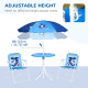 Outsunny Kids Outdoor Bistro Table and Chair Set, Folding Garden Furniture w/ Shark Design, Removable, Adjustable Sun Umbrella, 