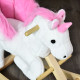 Kids Rocking Horse Unicorn Wooden Plush Ride On Chair Toy with Music 1.5-3 Years