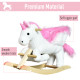 Kids Rocking Horse Unicorn Wooden Plush Ride On Chair Toy with Music 1.5-3 Years