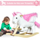 Kids Rocking Horse Unicorn Wooden Plush Ride On Chair Toy with Music 1.5-3 Years