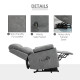 Faux Leather 70° Electric Riser Recliner Chair - Grey