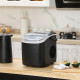 Ice Maker Machine Counter Top, 12Kg in 24 Hrs, 9 Cubes Ready in 6-12Mins, Portable Ice Cube Maker with Ice Scoop and Basket, Bla