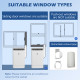 14000 BTU Mobile Air Conditioner, 35m², Smart Home WiFi, with Dehumidifier, Fan, 24H Timer, Window Kit, White