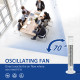 30&#039;&#039; Freestanding Tower Fan, 3 Speed 3 Mode, 10h Timer, 70 Degree Oscillation, LED Light, 5M Remote Controller, White