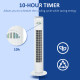 30&#039;&#039; Freestanding Tower Fan, 3 Speed 3 Mode, 10h Timer, 70 Degree Oscillation, LED Light, 5M Remote Controller, White