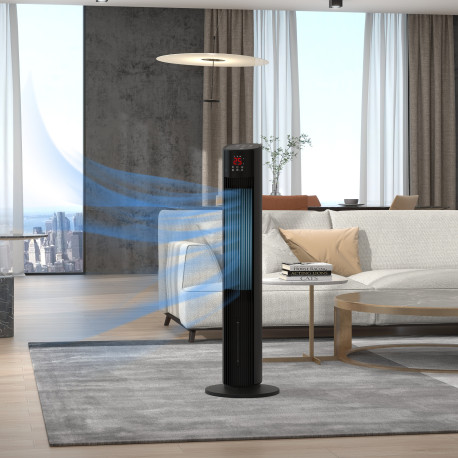 Electric Tower Fan, with 3.5L Water Tank and Ice Pack - Black