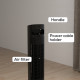 Electric Tower Fan, with 3.5L Water Tank and Ice Pack - Black