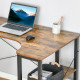 L Shaped Desk, Corner Computer Desk with Bookshelf for Home Office, Study Room, Workstation, 120 x 73.2 x 75cm, Rustic Brown